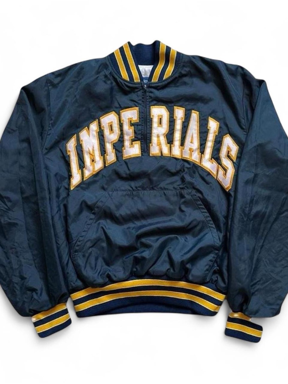 Vintage 1990s Imperials Navy and Gold Varsity Windbreaker Jacket L